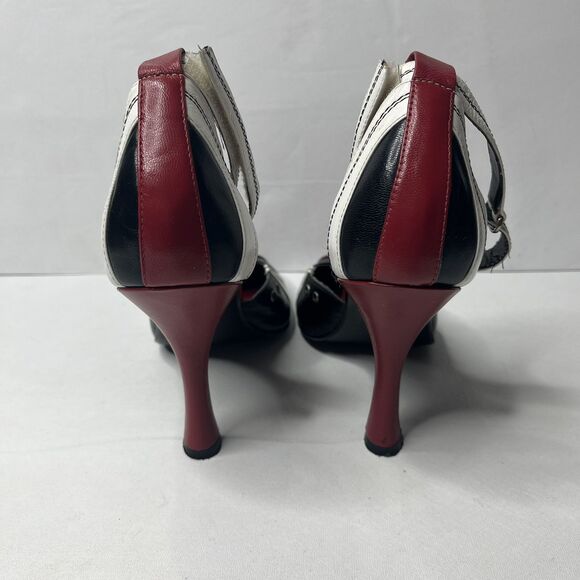 Guess by Marciano Black Red Leather Slingback 4.5” Heels Women’s Size 10M - Picture 6 of 10